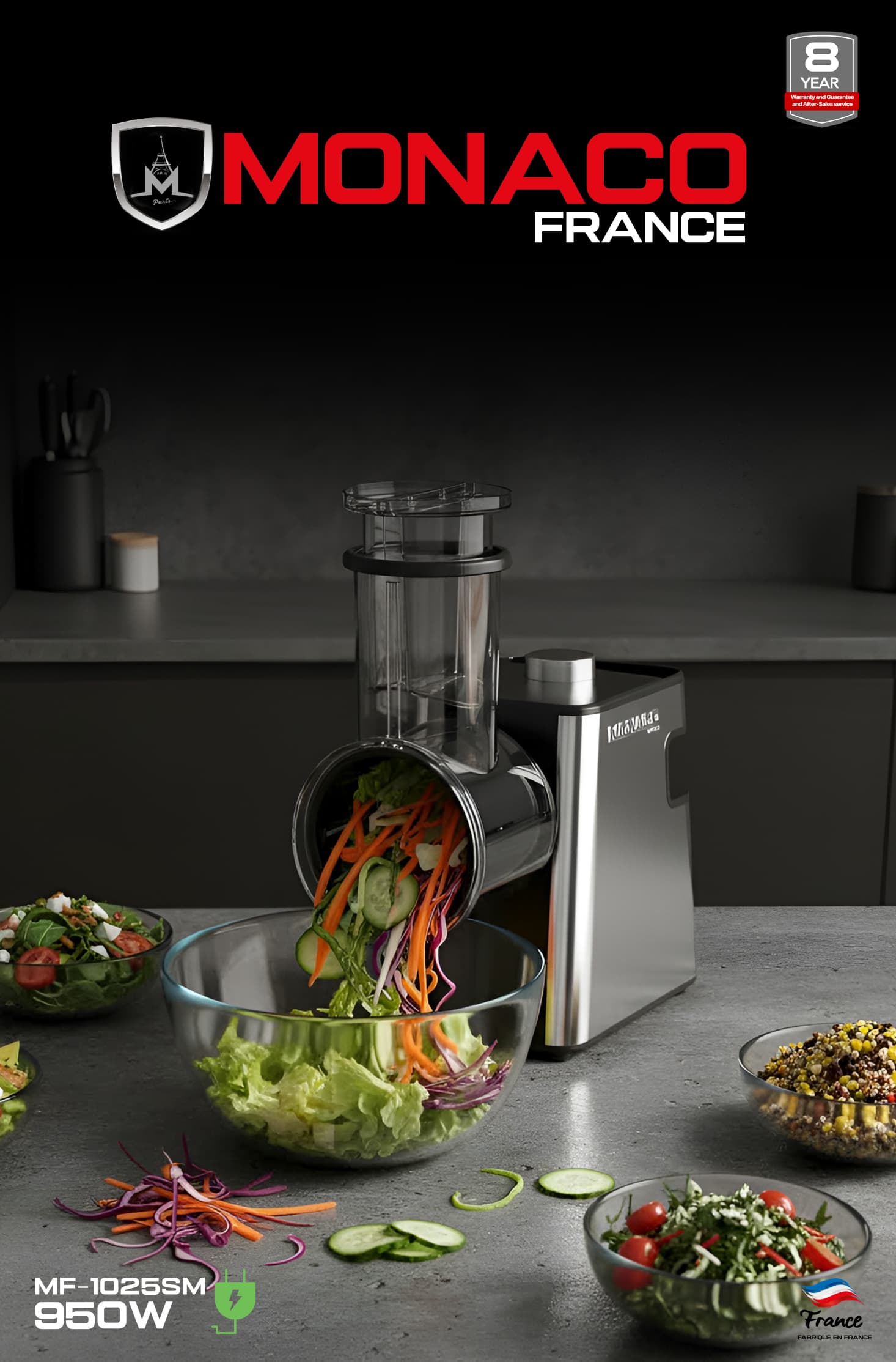 IMG-20251012-WA0012 رنده برقی سالاد سازموناکو مدل 1025فرانسه monaco - تصویر 1